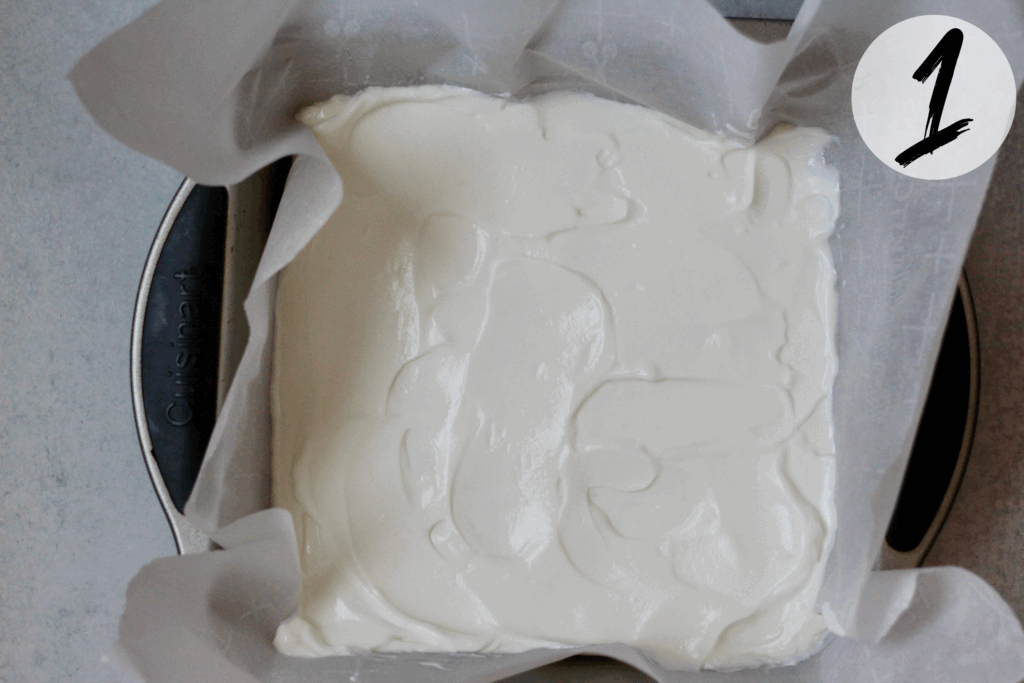 Spread yogurt in pan