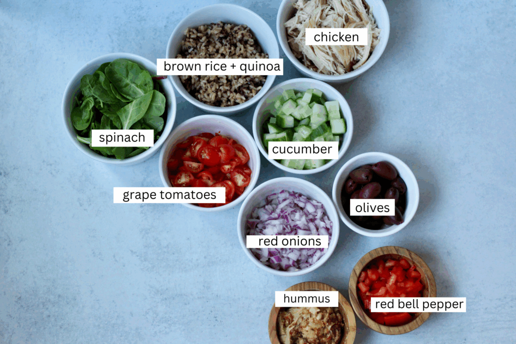 Mediterranean Grain Bowl Ingredients