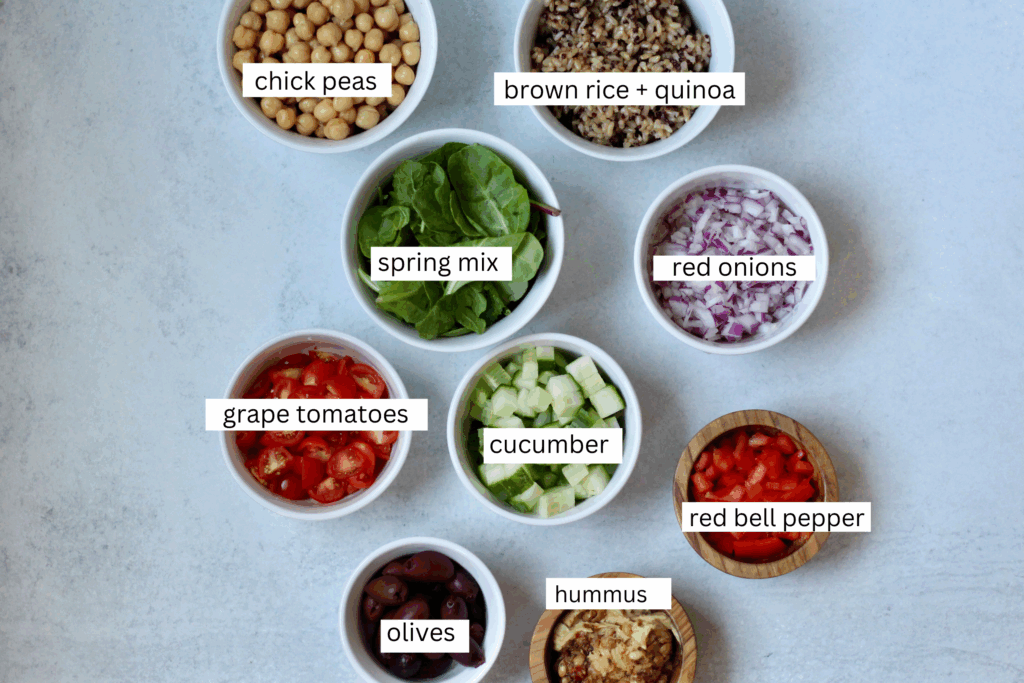 Mediterranean Mason Jar Salad Ingredients