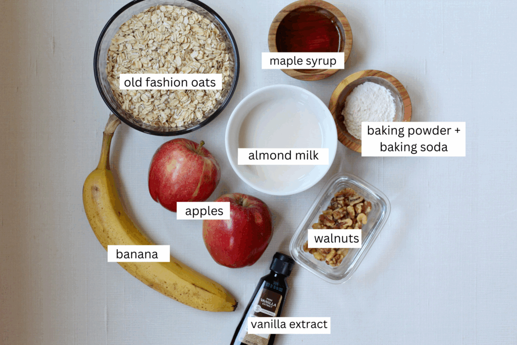 Ingredients for Apple Cinnamon Oat Muffins