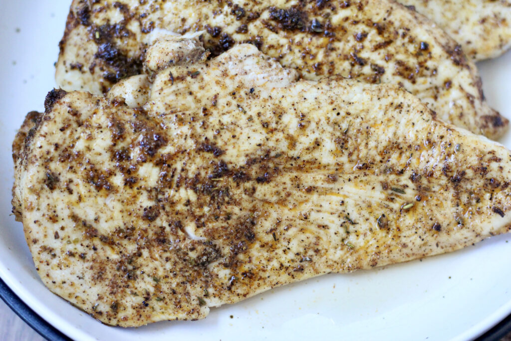 Air Fryer Thin Sliced Chicken Breast Up Close