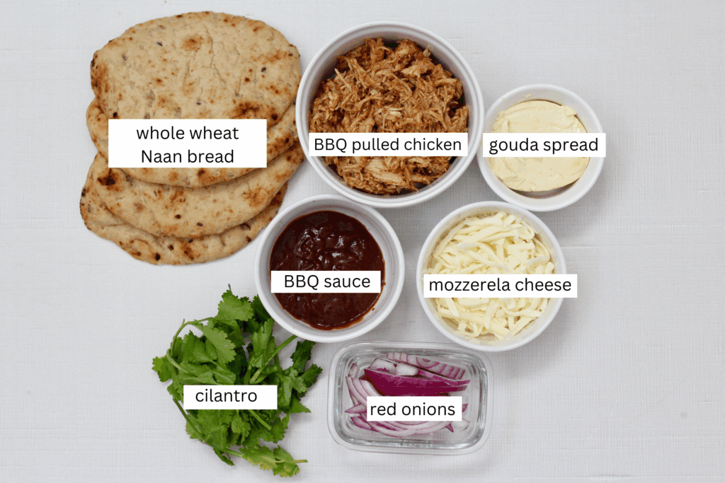 Ingredients for BBQ Chicken Pizza