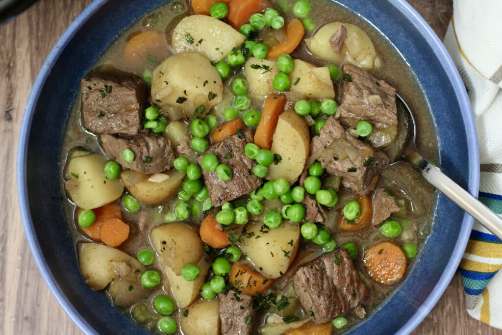 Slow Cooker Beef Stew with Peas