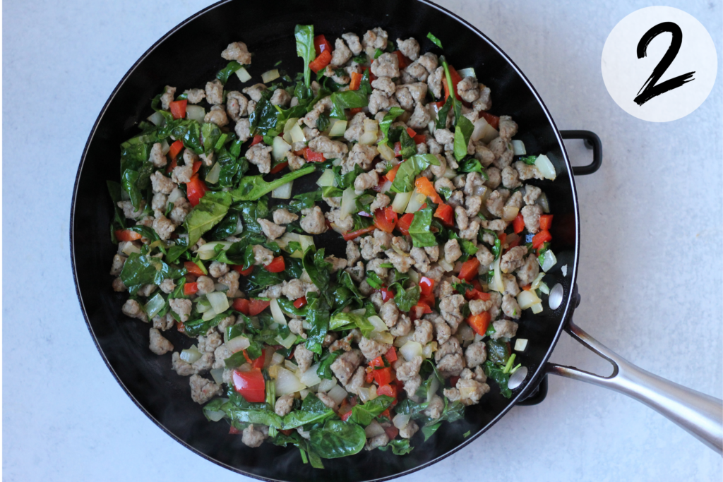 Add the spinach and turkey sausage