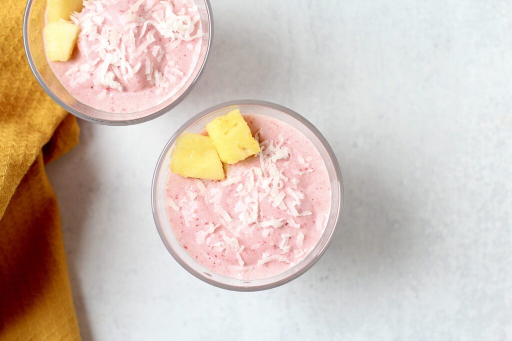 High Protein Strawberry Pineapple Smoothie