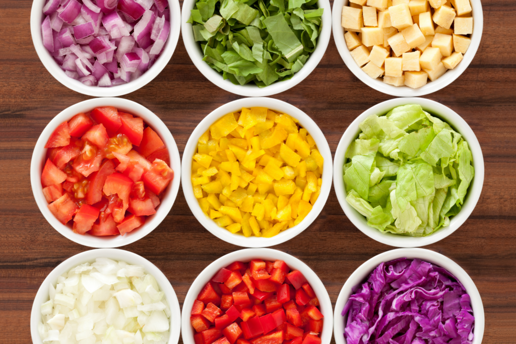Fresh veggies for wraps