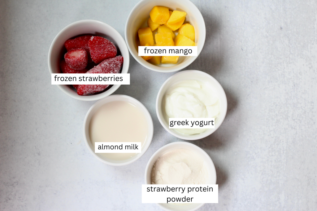 Ingredients for Strawberry Smoothie