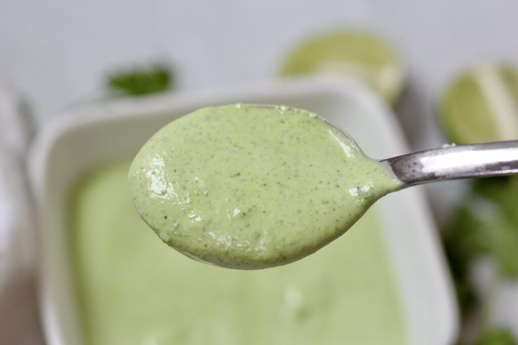 Spooned Cilantro Lime Crema