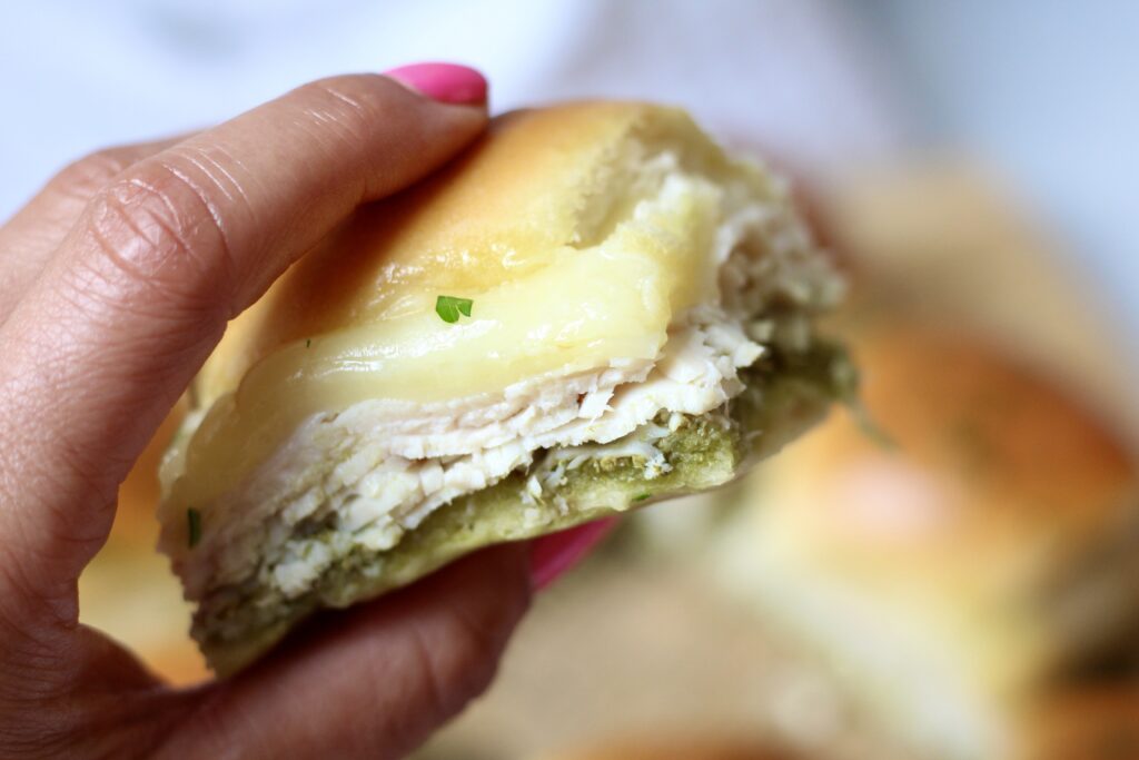 Turkey Hawaiian roll sliders served warm